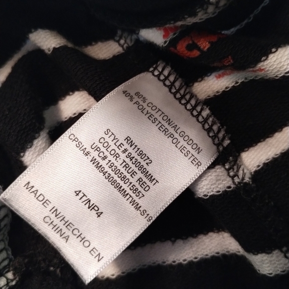 Black and white striped Mickey Mouse shorts - Picture 2 of 3